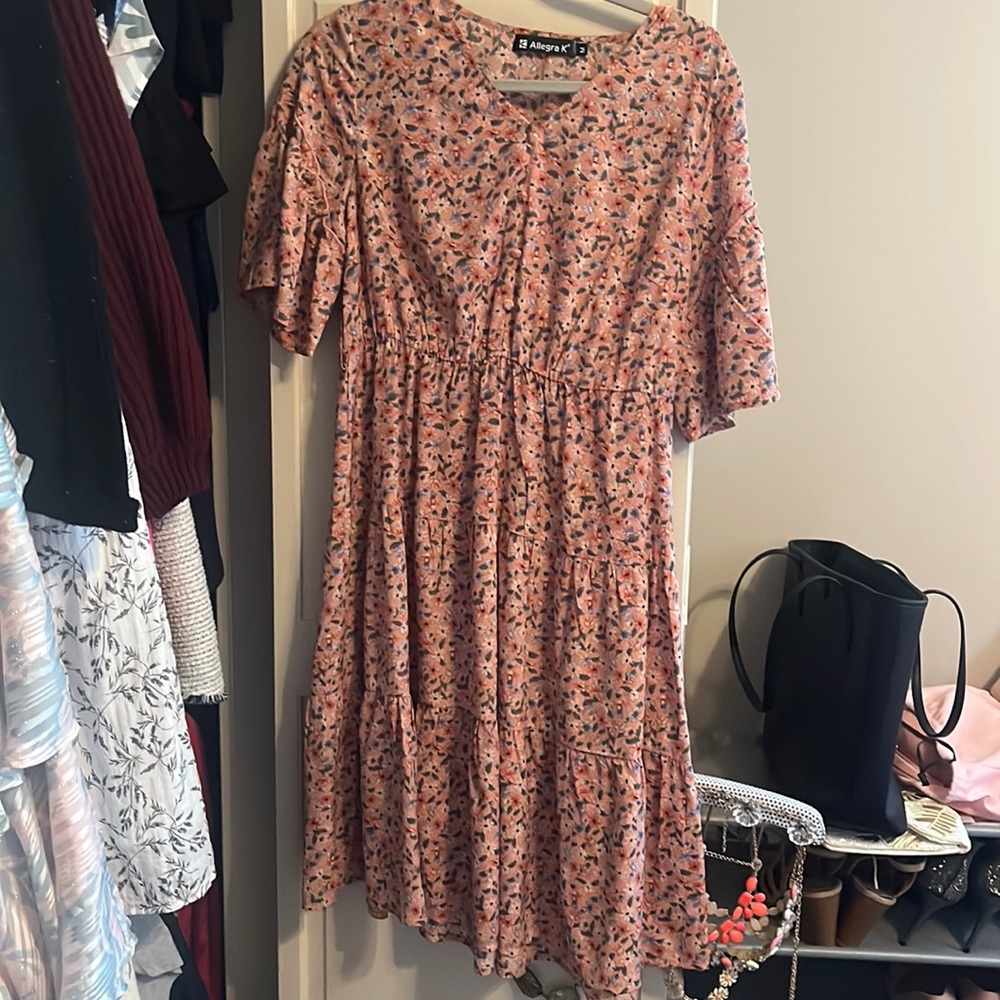 Floral pink dress